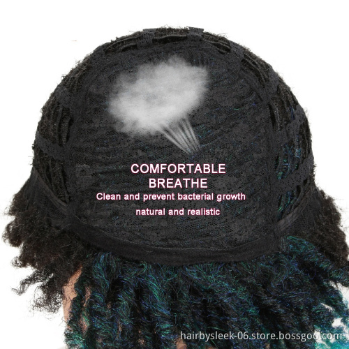 Rebecca fashion 10 Inches blue Short Bob Dread Lock Wig Afro Kinky Curly Heat Resistant Fiber Synthetic Wigs For Black Women